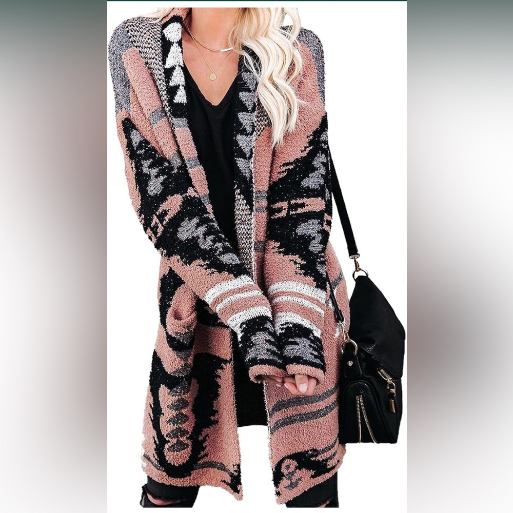 Astylish Women Long Sleeve Oversized Long Cardigan Knit Sweater with Pockets